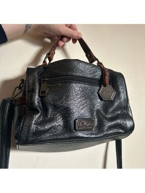 Hayden Harnett Studded Black And Brown Purse